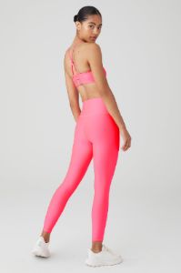 Airlift Intrigue Bra & 7/8 High-Waist Airlift Legging Set - Fluorescent Pink Coral sold by Alo Yoga