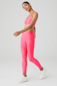 Airlift Intrigue Bra & 7/8 High-Waist Airlift Legging Set - Fluorescent Pink Coral sold by Alo Yoga