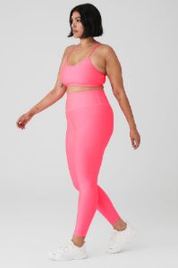 Airlift Intrigue Bra & 7/8 High-Waist Airlift Legging Set - Fluorescent Pink Coral sold by Alo Yoga
