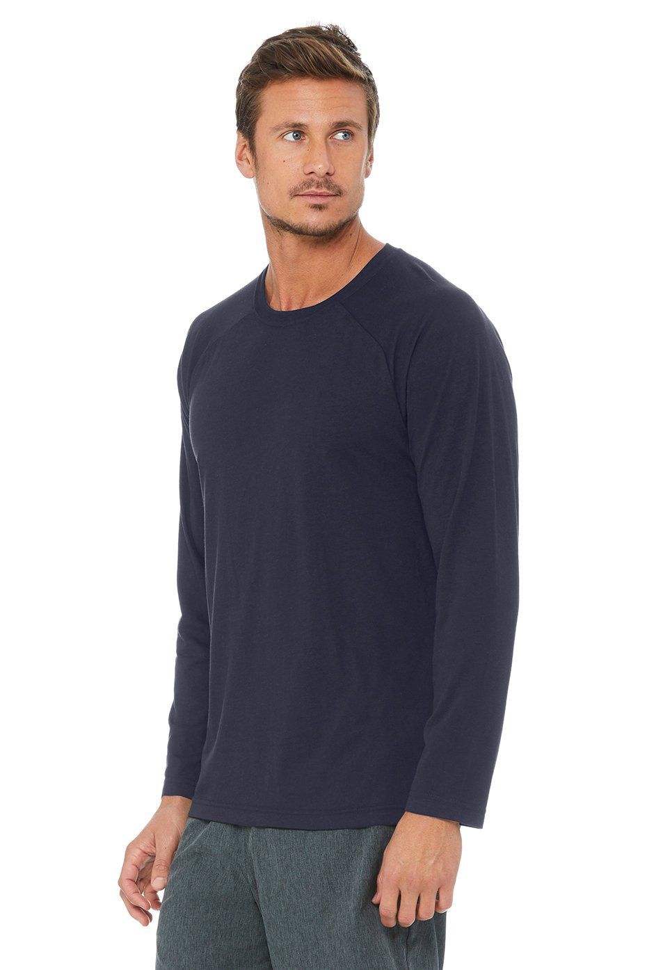 Triumph Long Sleeve Tee - Dark Navy Triblend sold by Alo Yoga product image thumbnail 3