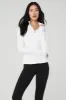 Alosoft 1/2 Zip Rapid Pullover - White sold by Alo Yoga