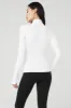 Alosoft 1/2 Zip Rapid Pullover - White sold by Alo Yoga