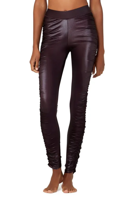 High-Waist Cinched Legging - Oxblood Shine sold by Alo Yoga