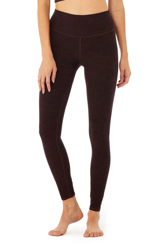 High-Waist Alosoft Highlight Legging - Oxblood Heather sold by Alo Yoga