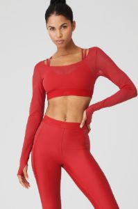 Airlift Long Sleeve Ballet Dream Bra - Classic Red sold by Alo Yoga