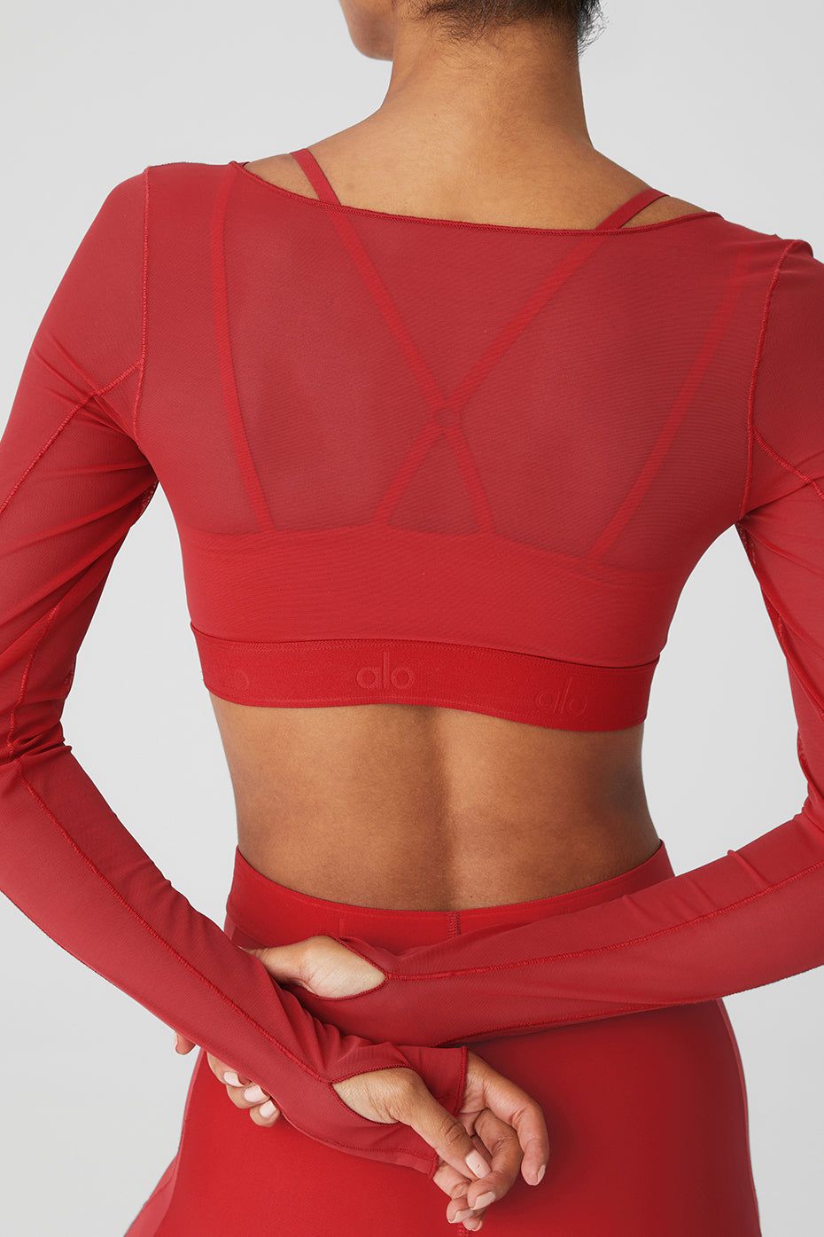 Airlift Long Sleeve Ballet Dream Bra - Classic Red sold by Alo Yoga product image thumbnail 5