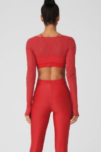 Airlift Long Sleeve Ballet Dream Bra - Classic Red sold by Alo Yoga
