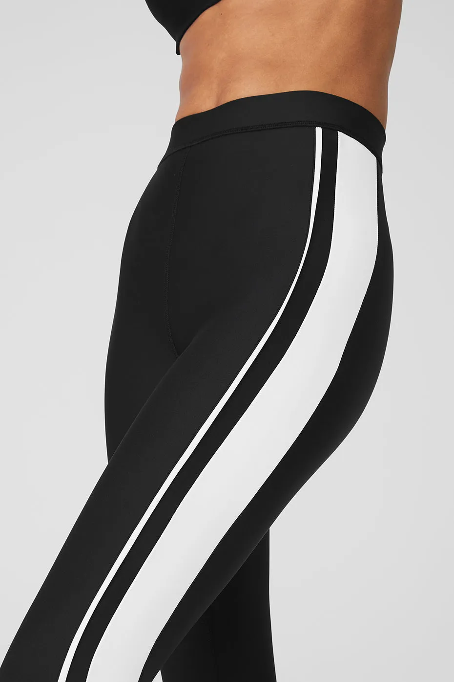 Airlift High-Waist 7/8 Car Club Legging - Black/White sold by Alo Yoga product image thumbnail 4
