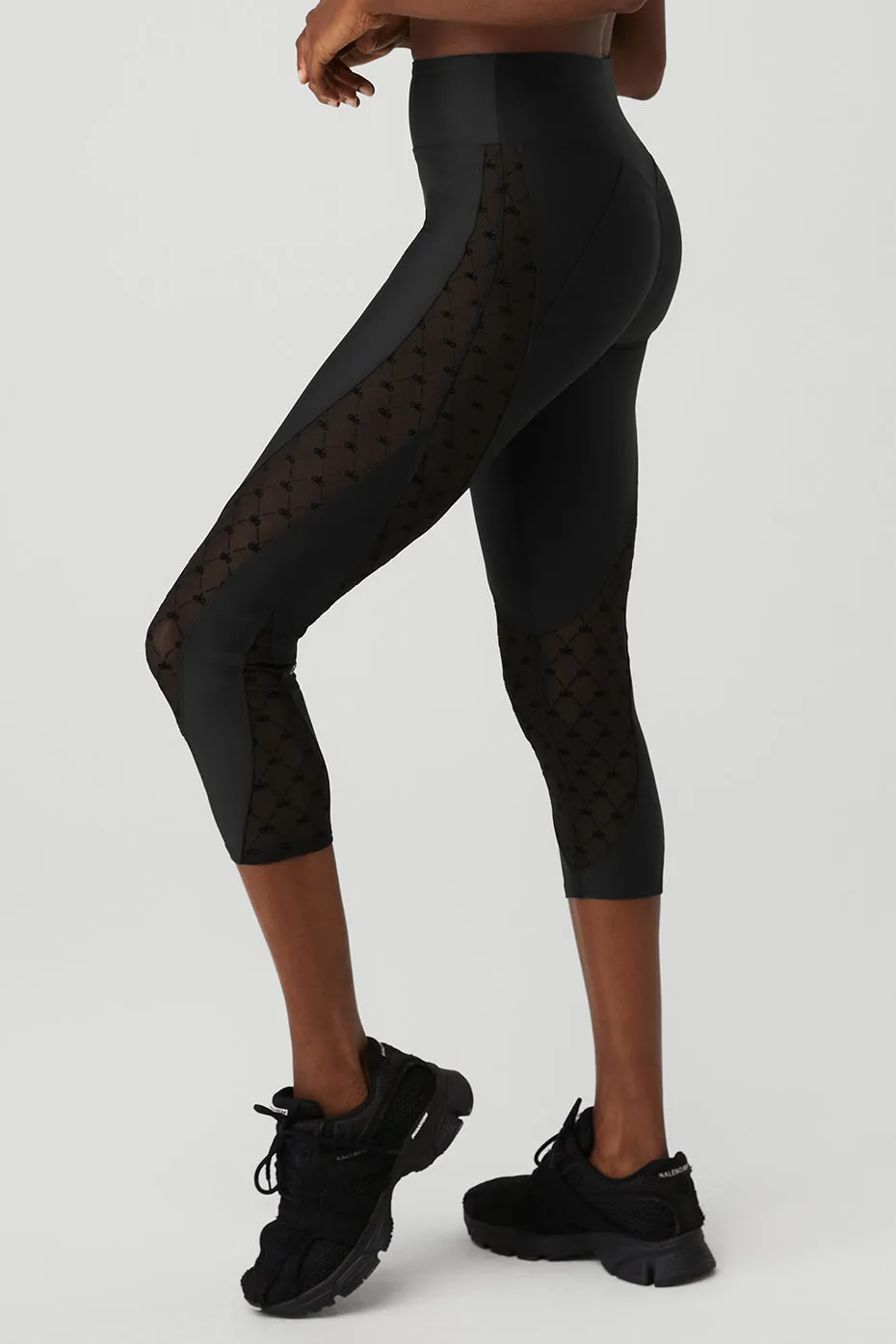 Airlift Mesh High-Waist Celeste Capri - Black sold by Alo Yoga product image thumbnail 3