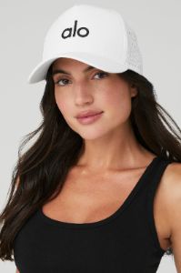 Performance District Trucker Hat - White/Black sold by Alo Yoga