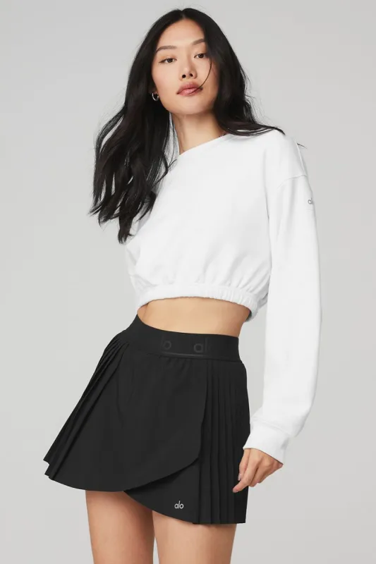 Devotion Crew Neck Pullover - White sold by Alo Yoga