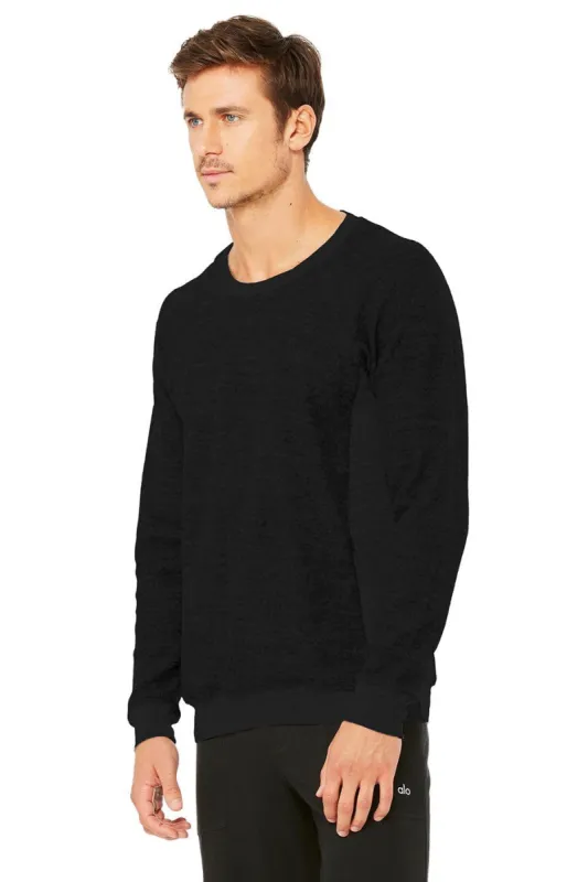 Triumph Crew Neck Sweatshirt - Solid Black Triblend sold by Alo Yoga