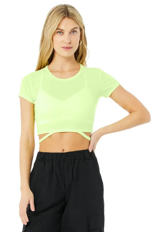 Halo Crop Tee - Neon Lime sold by Alo Yoga