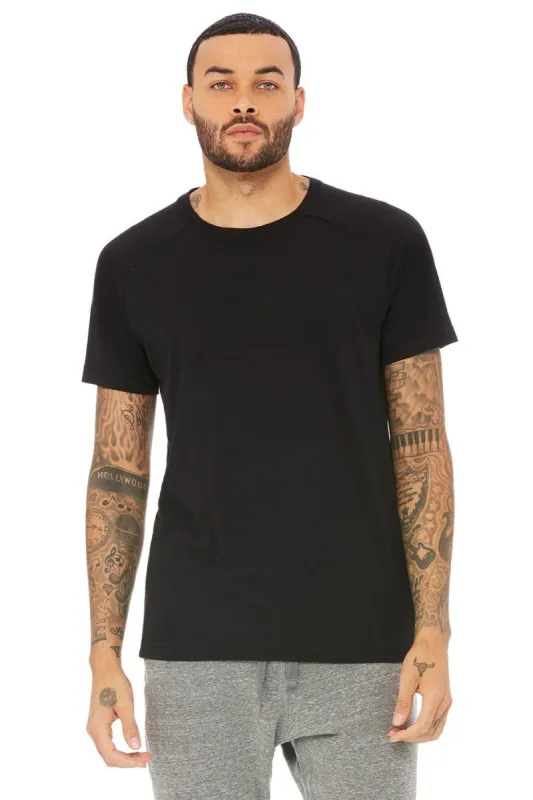 The Triumph Crew Neck Tee - Solid Black Triblend sold by Alo Yoga