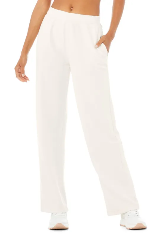 Micro Waffle High-Waist Pleasant Wide Leg Pant - Ivory sold by Alo Yoga