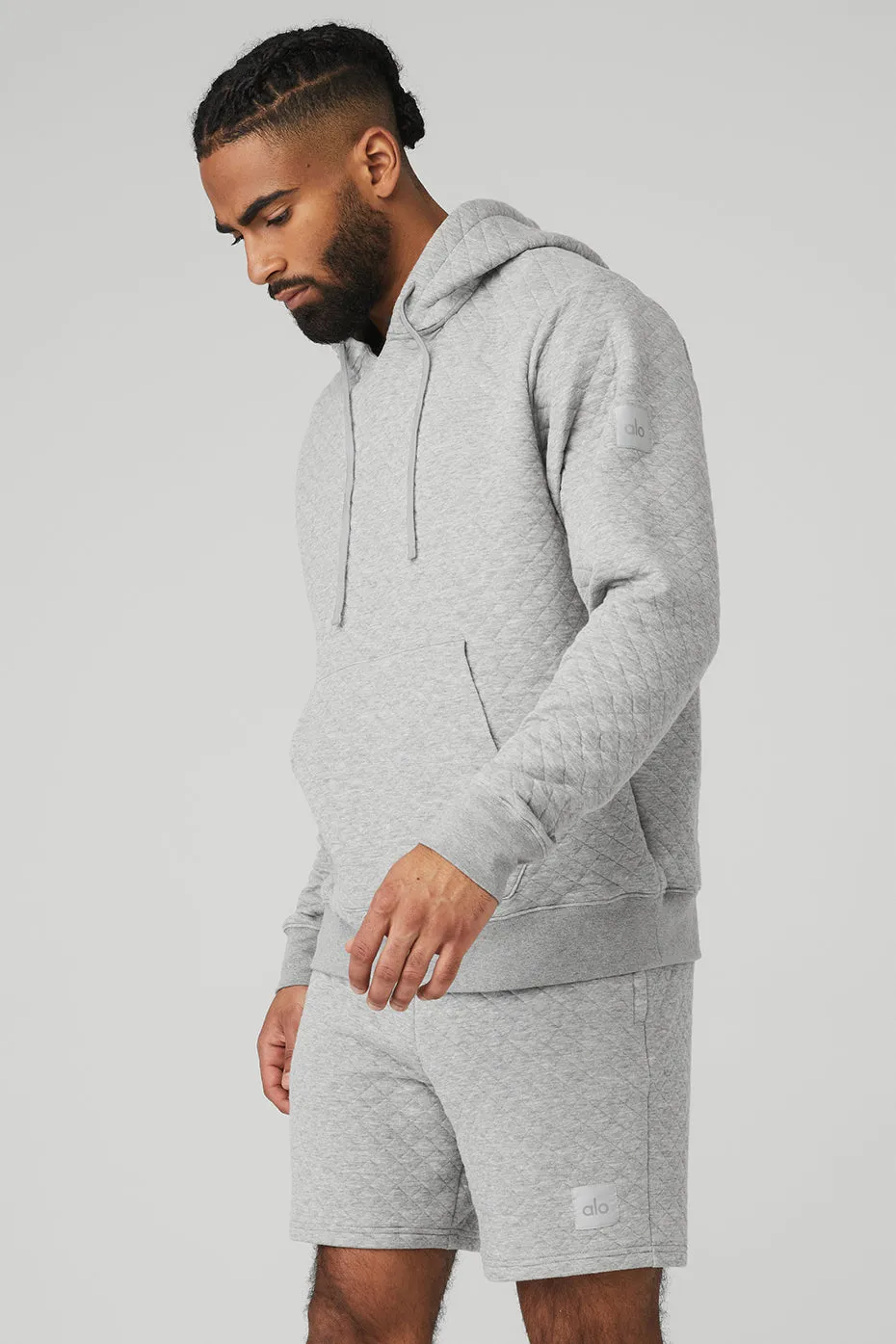 Quilted Stadium Hoodie - Athletic Heather Grey sold by Alo Yoga product image thumbnail 3