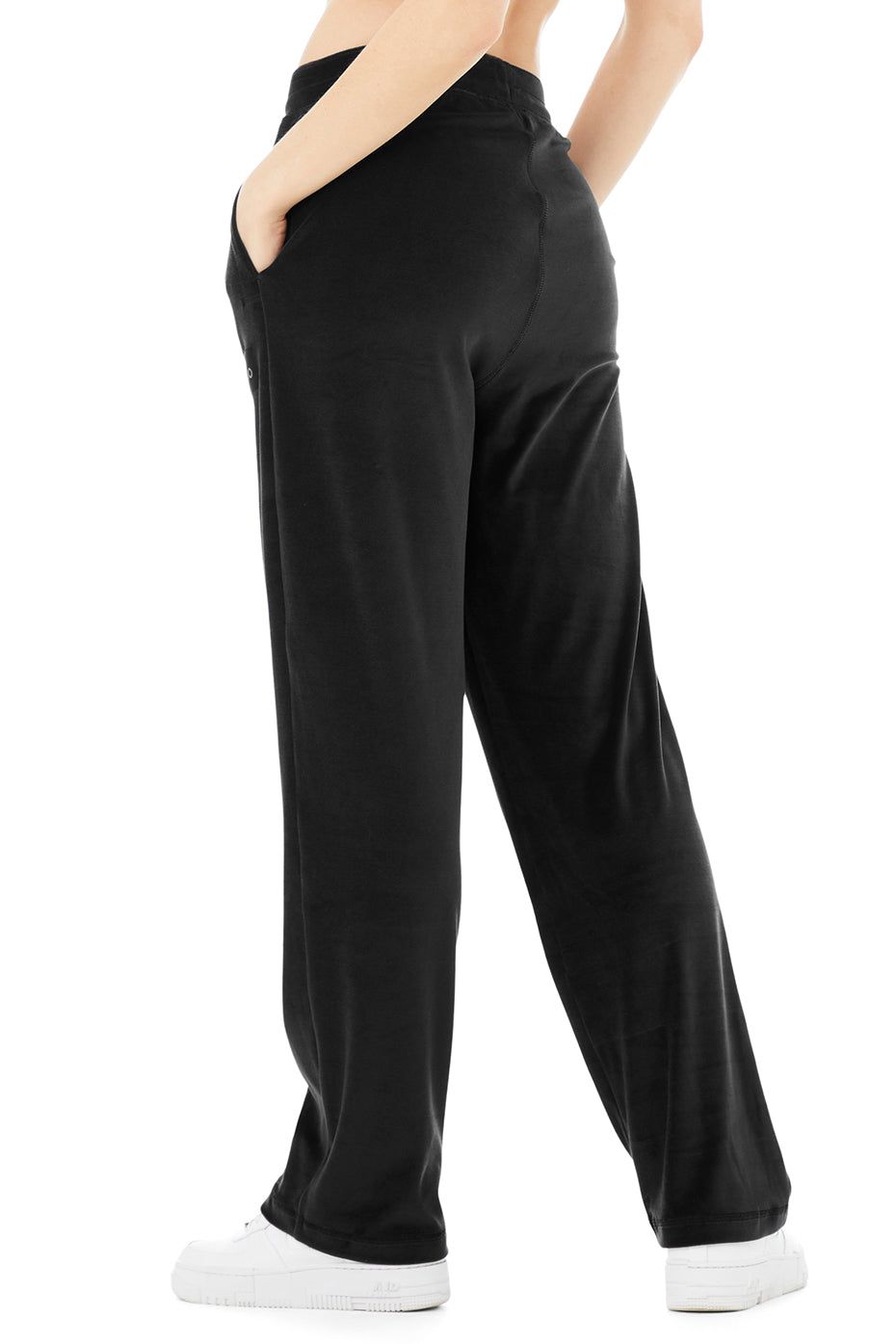 Velour High-Waist Glimmer Wide Leg Pant - Black sold by Alo Yoga product image thumbnail 2