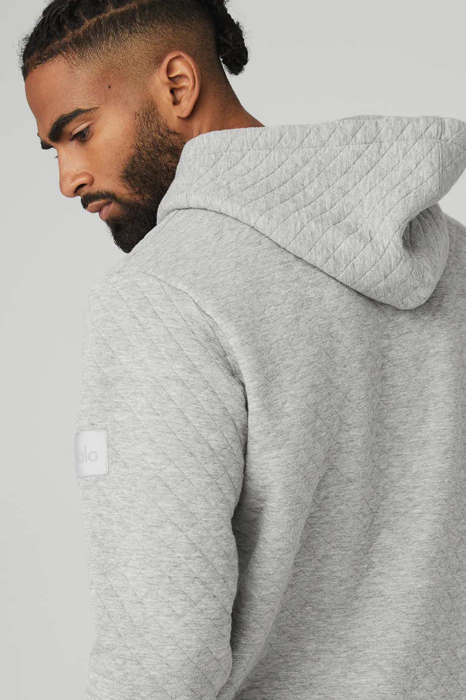 Quilted Stadium Hoodie - Athletic Heather Grey sold by Alo Yoga product image thumbnail 4