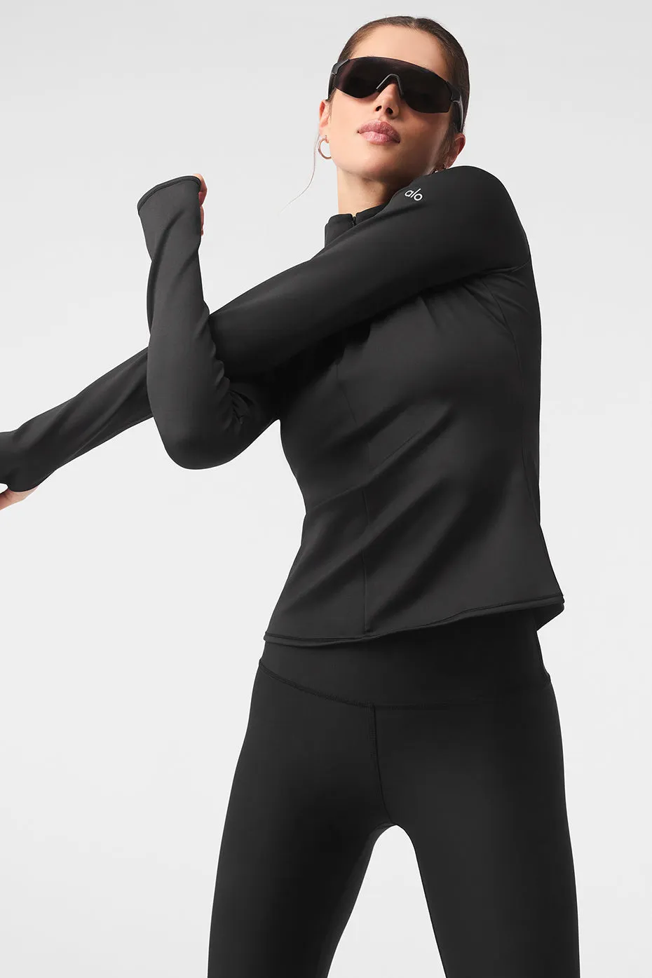 Airlift Winter Warm 1/4 Zip Long Sleeve - Black sold by Alo Yoga product image thumbnail 4