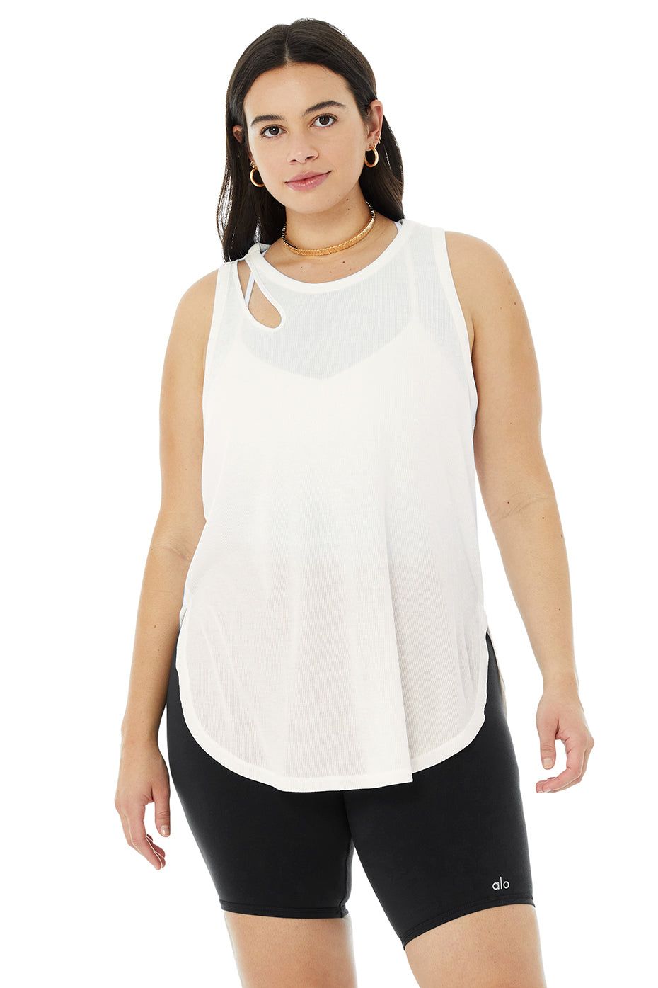Ribbed Peak Tank - Ivory sold by Alo Yoga product image thumbnail 5