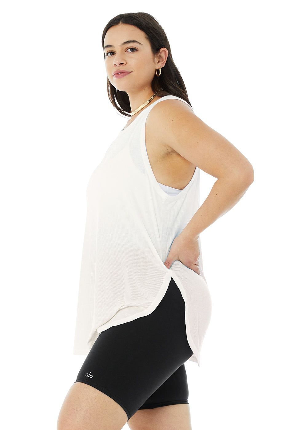 Ribbed Peak Tank - Ivory sold by Alo Yoga product image thumbnail 7