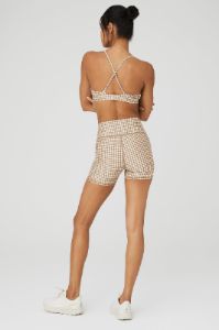 Airlift Gingham Splendor Bra & 5" Airlift Gingham Biker Short Set sold by Alo Yoga