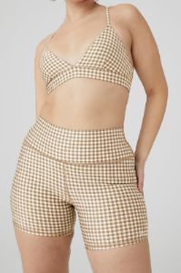 Airlift Gingham Splendor Bra & 5" Airlift Gingham Biker Short Set sold by Alo Yoga