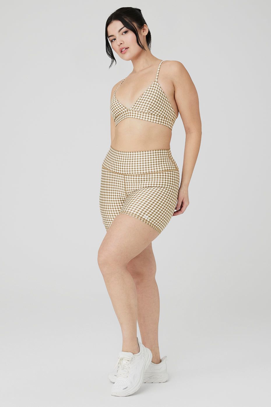 Airlift Gingham Splendor Bra & 5" Airlift Gingham Biker Short Set sold by Alo Yoga product image thumbnail 7