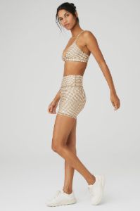 Airlift Gingham Splendor Bra & 5" Airlift Gingham Biker Short Set sold by Alo Yoga