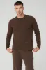 Micro Waffle Fast Break Long Sleeve Tee - Espresso sold by Alo Yoga