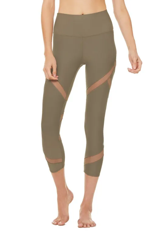 High-Waist Mesmerize Capri - Olive Branch sold by Alo Yoga