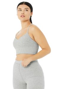 Alosoft Lavish Bra - Zinc Heather sold by Alo Yoga