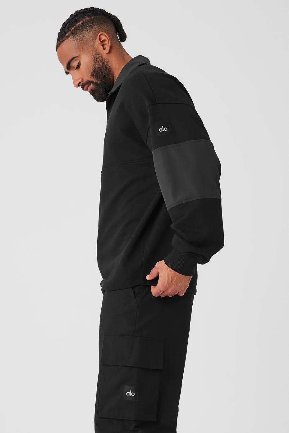 Mixmatch Rugby Sweatshirt - Black sold by Alo Yoga product image thumbnail 3