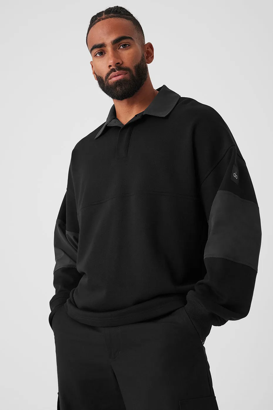 Mixmatch Rugby Sweatshirt - Black sold by Alo Yoga product image thumbnail 5