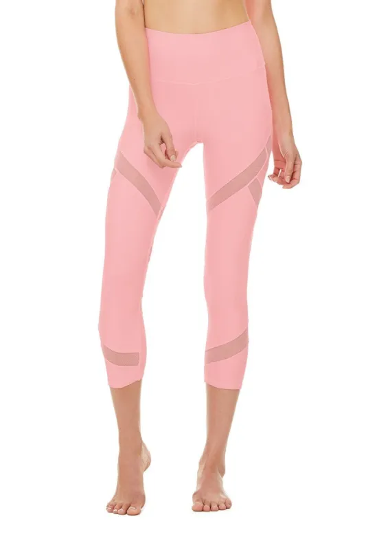 High-Waist Mesmerize Capri - Macaron Pink sold by Alo Yoga