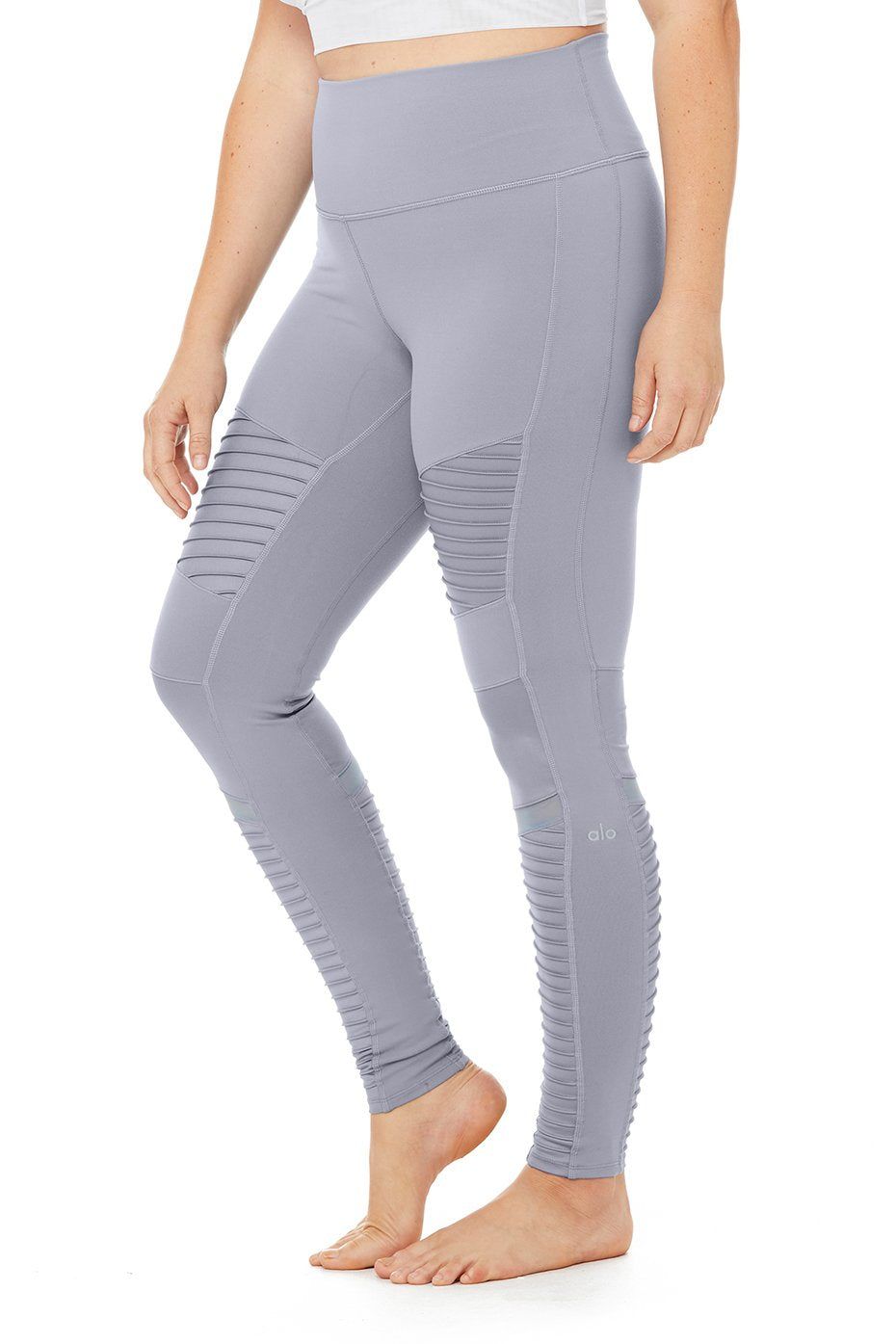 High-Waist Moto Legging - Blue Haze/Blue Haze Glossy sold by Alo Yoga product image thumbnail 5