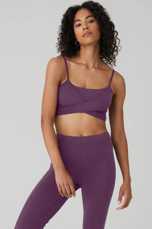 Airbrush Enso Bra - Dark Plum sold by Alo Yoga