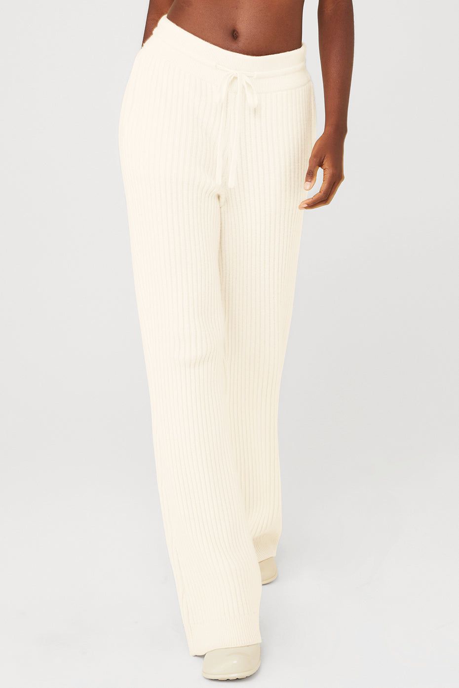 Cashmere Ribbed High-Waist Winter Dream Flare Pant - Ivory sold by Alo Yoga product image thumbnail 2