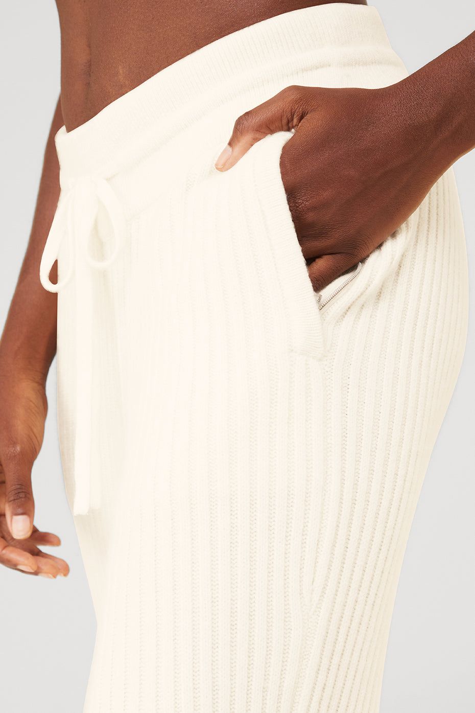 Cashmere Ribbed High-Waist Winter Dream Flare Pant - Ivory sold by Alo Yoga product image thumbnail 5