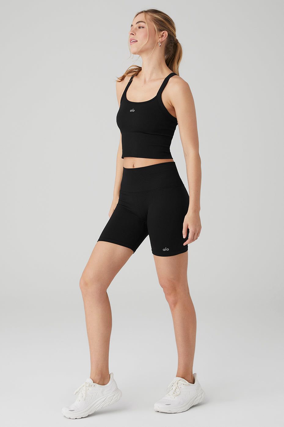 Seamless Ribbed Favorite Bra Tank & 5" Seamless Ribbed Favorite Short Set - Black sold by Alo Yoga product image thumbnail 3