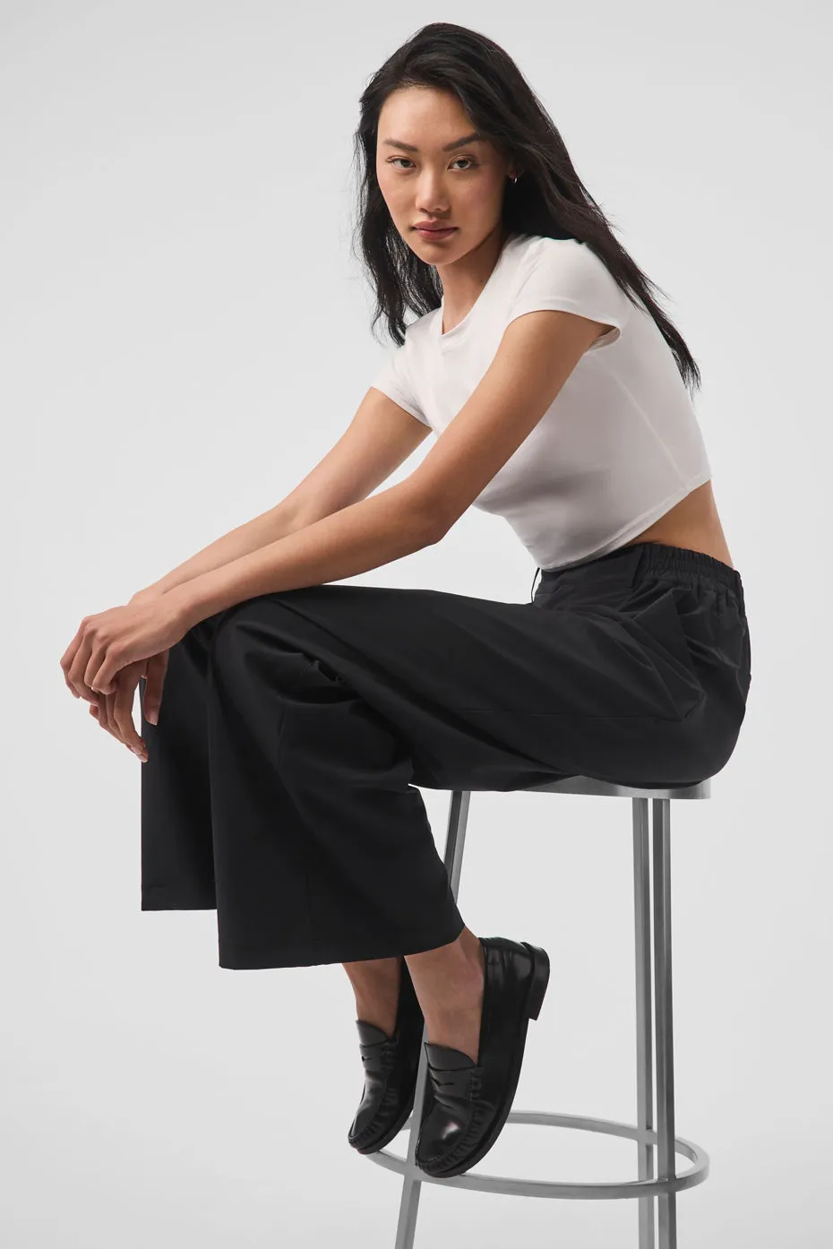 Alosoft Crop Finesse Short Sleeve - White sold by Alo Yoga product image thumbnail 3