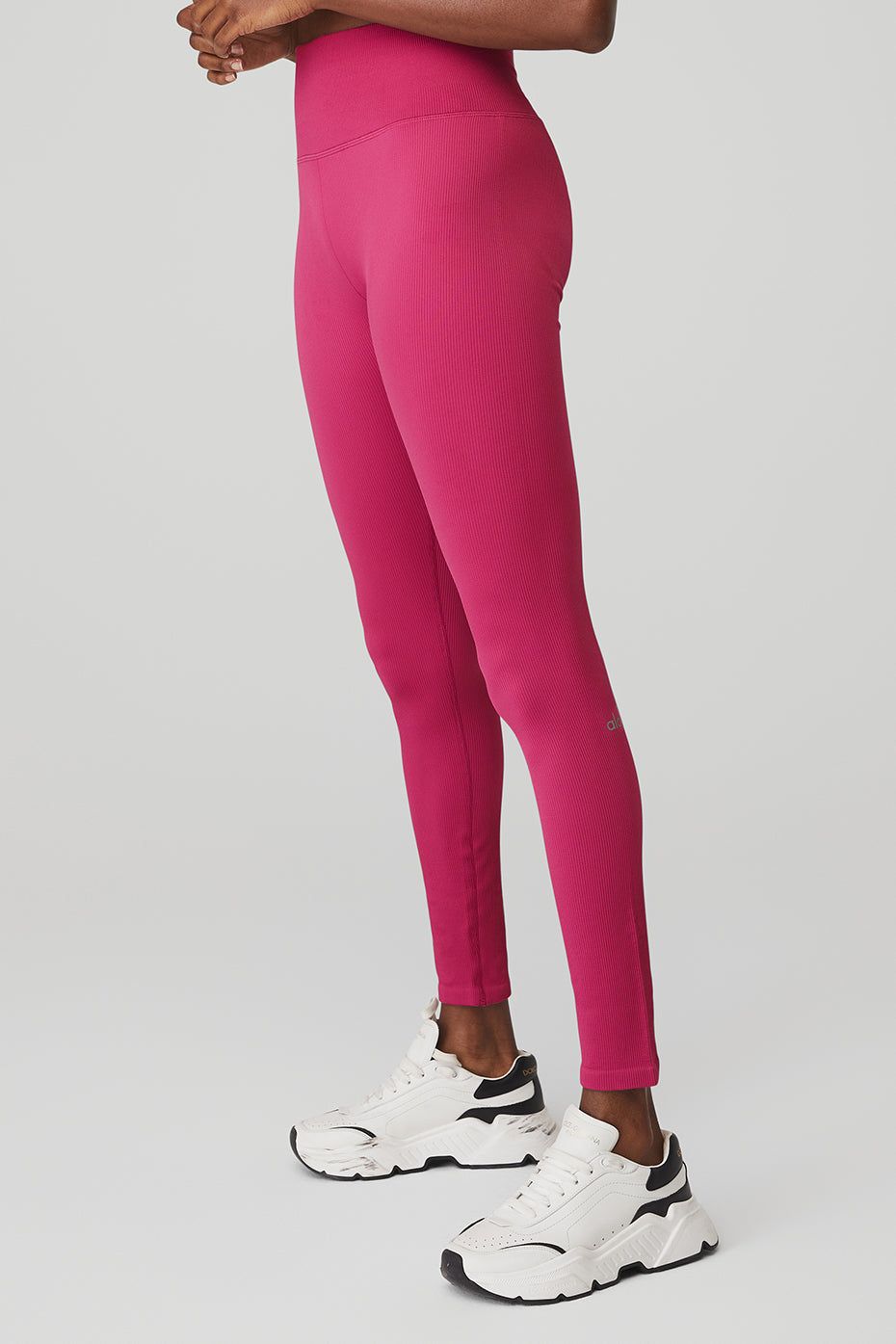 Seamless High-Waist Ribbed Legging - Magenta Crush sold by Alo Yoga product image thumbnail 3