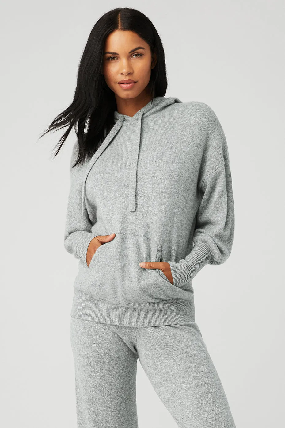 Cashmere Jet Set Hoodie - Dove Grey Heather sold by Alo Yoga
