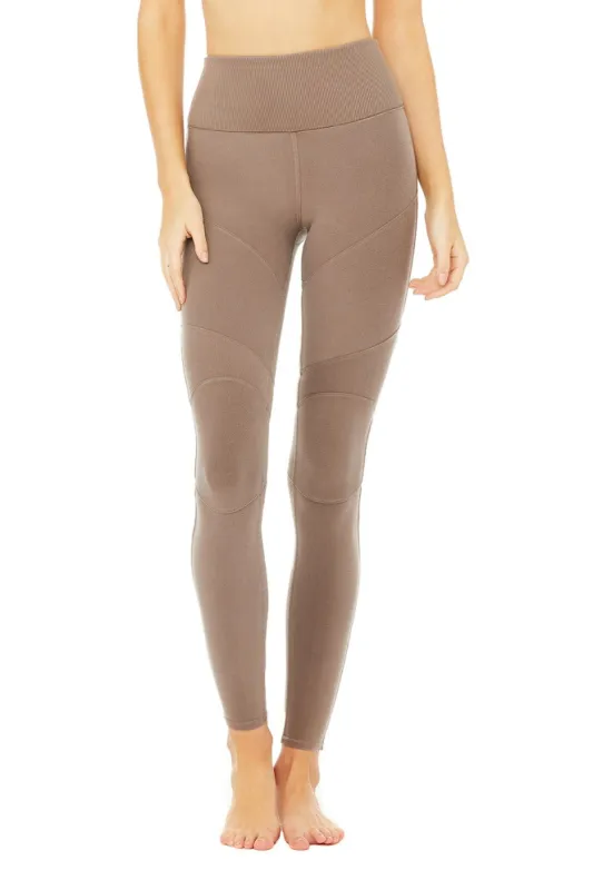 High-Waist Alo Sueded Revel Legging - Walnut Wash sold by Alo Yoga