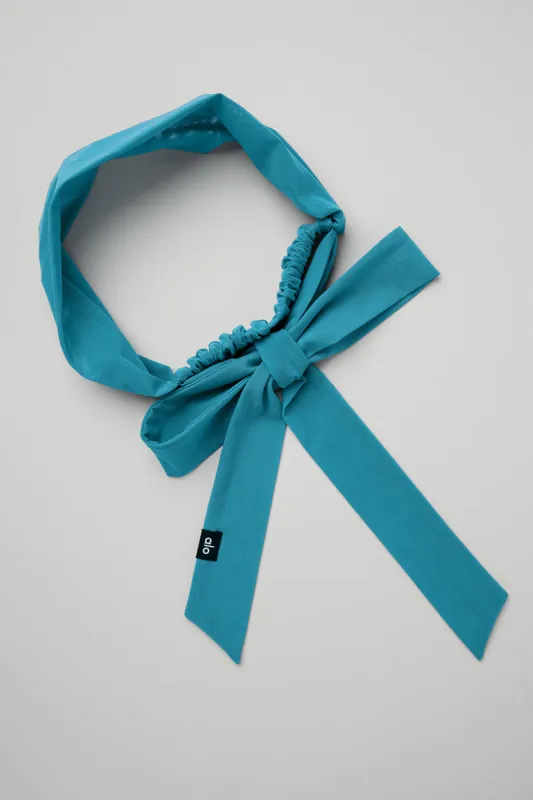 Fresh Mesh Tie Headband - Blue Splash sold by Alo Yoga