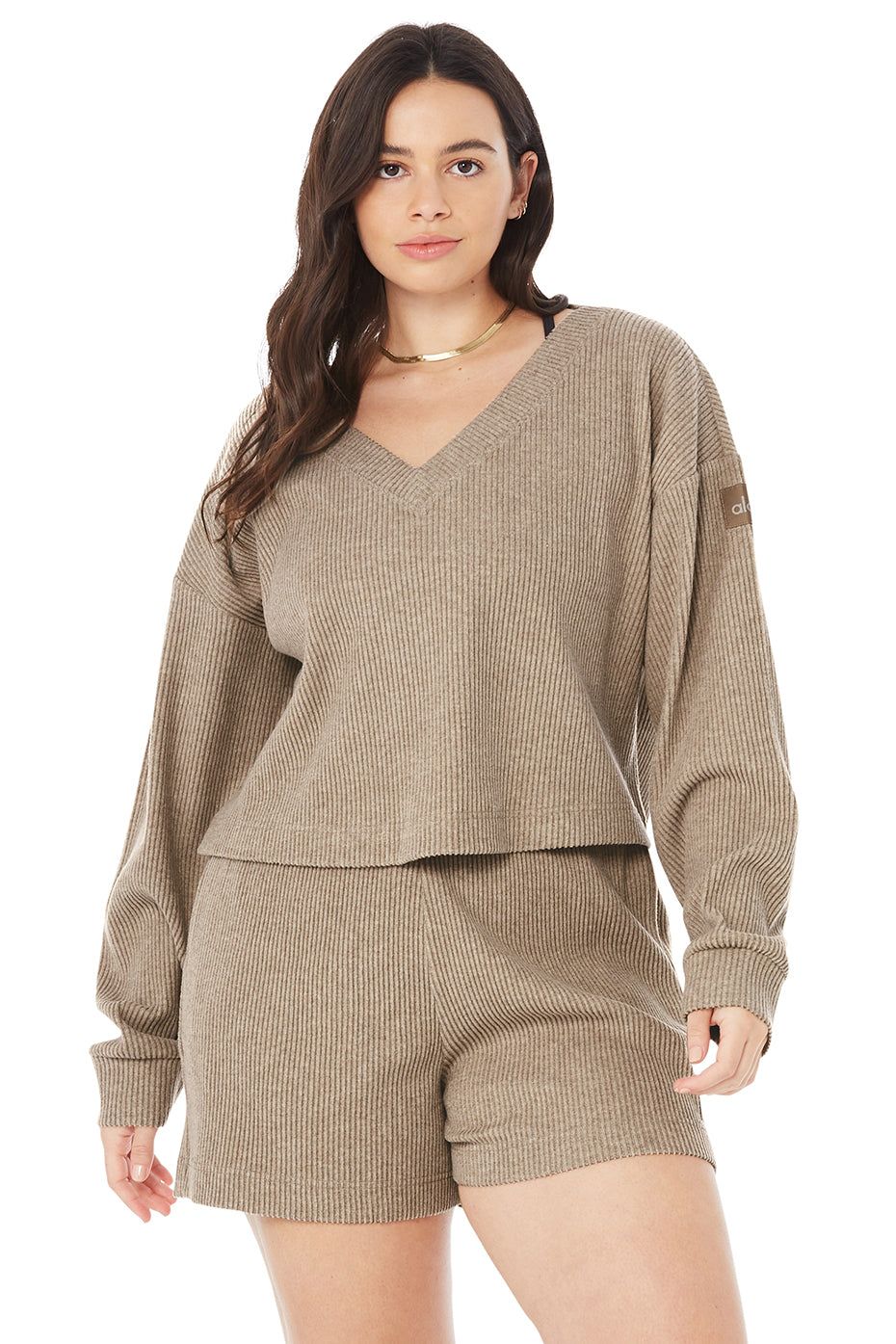 Muse V-Neck Pullover - Gravel Heather sold by Alo Yoga product image thumbnail 5