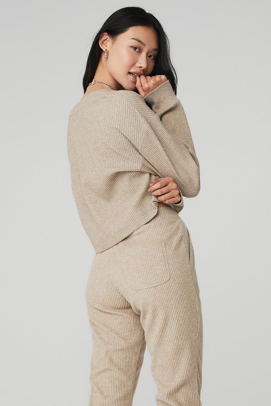 Muse V-Neck Pullover - Gravel Heather sold by Alo Yoga product image thumbnail 2