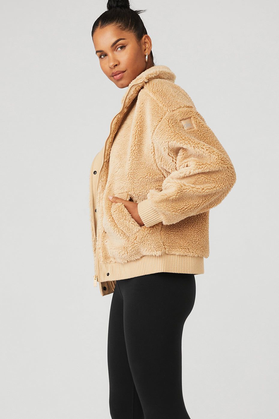 Sherpa Varsity Jacket - Camel sold by Alo Yoga product image thumbnail 3