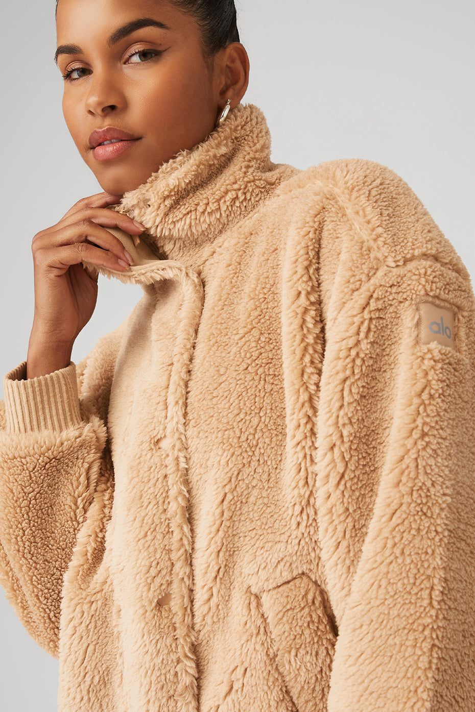 Sherpa Varsity Jacket - Camel sold by Alo Yoga product image thumbnail 4