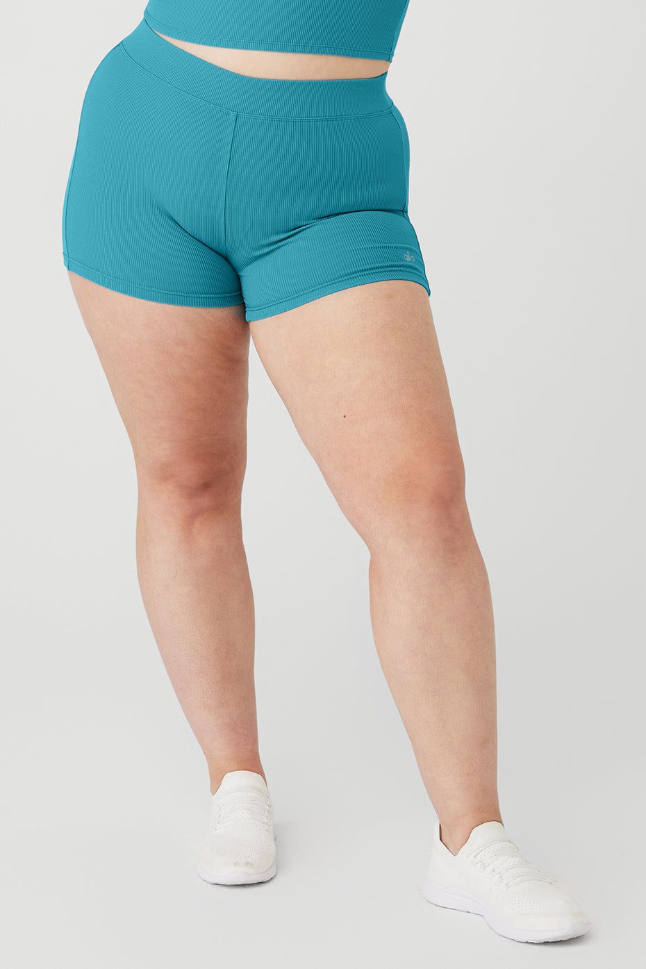 Goddess Ribbed High-Waist Hot Short - Blue Splash sold by Alo Yoga product image thumbnail 5